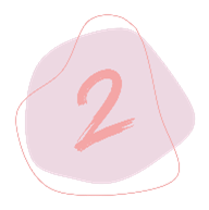 Ein rosa Kreis mit der Zahl 2 darauf.