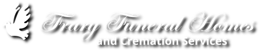 Logo for Tracy Funeral Homes and Cremation Services with a white dove icon on the left.