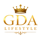 Gold crown above gold “GDA LIFESTYLE” logo on a white background