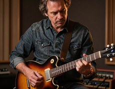 The Dubber performing with guitar