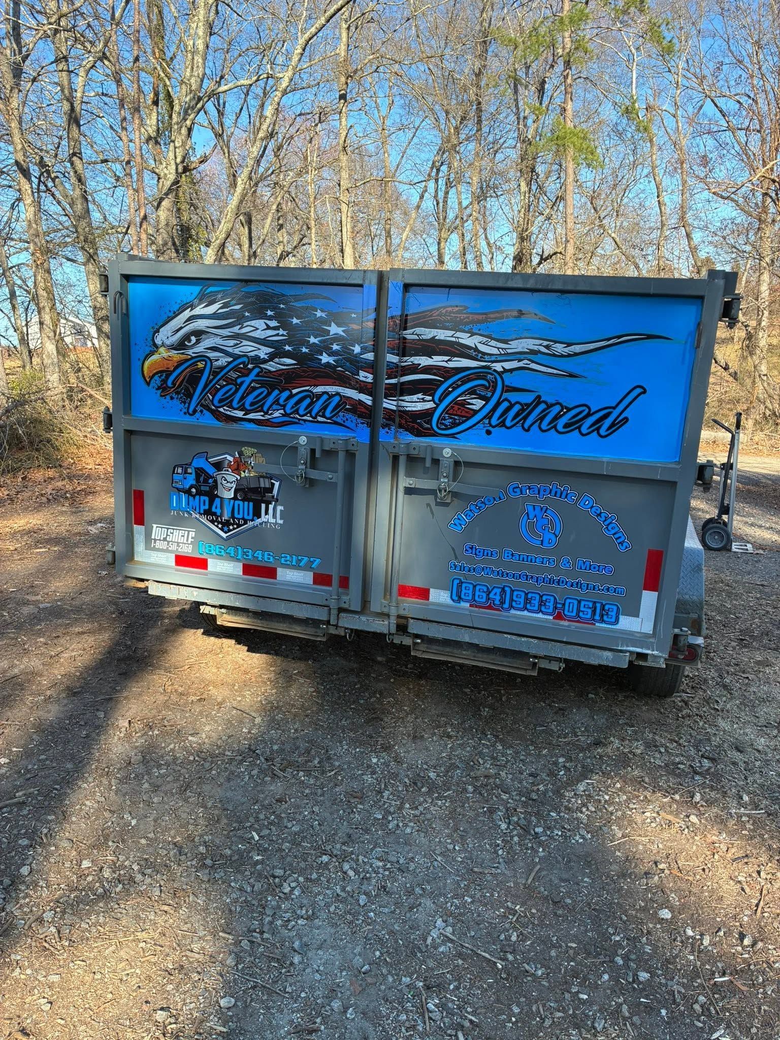 Veteran owned lettering for a customer trailer