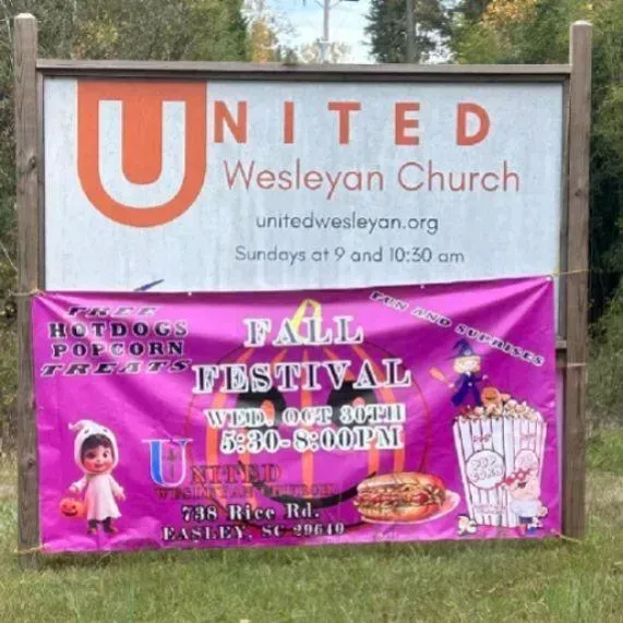 Festival banner on site