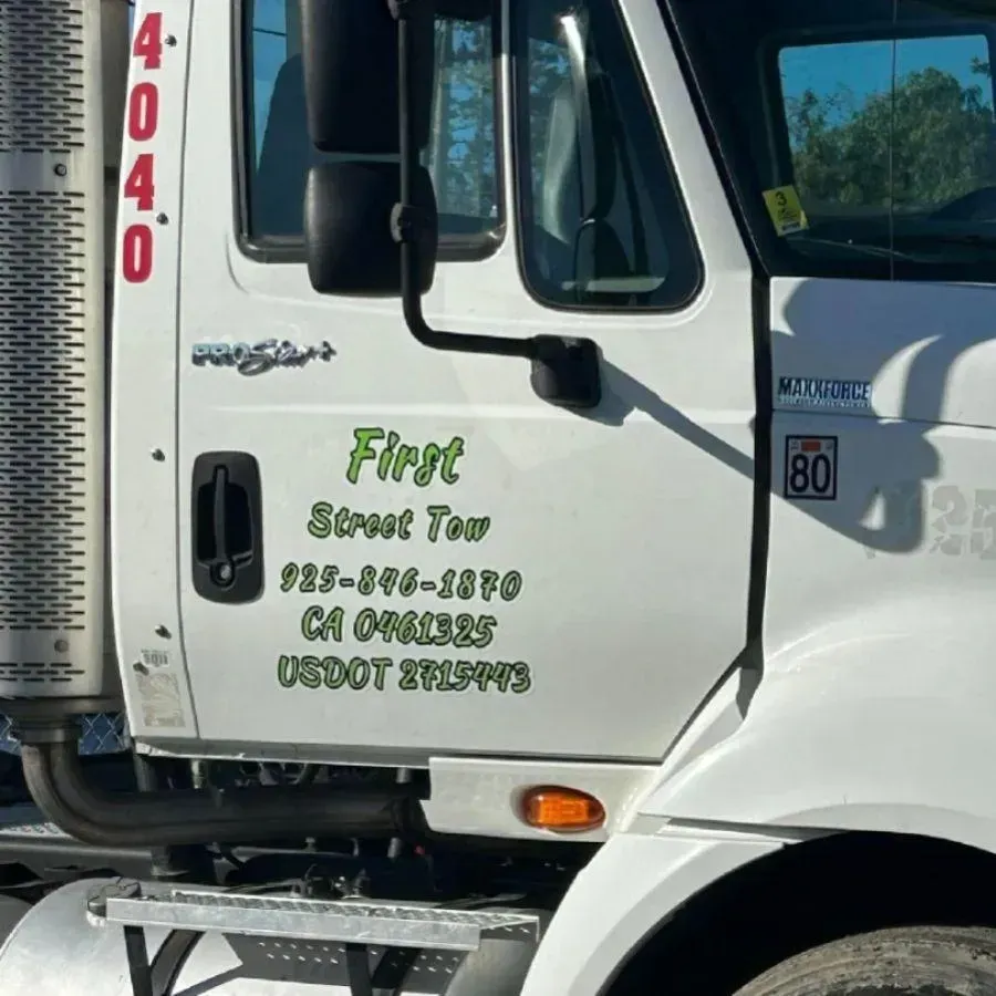 First Street Tow box truck lettering