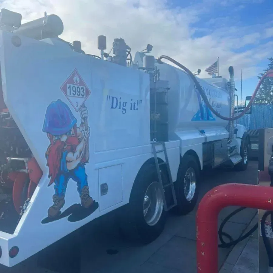 Vacuum truck character decal