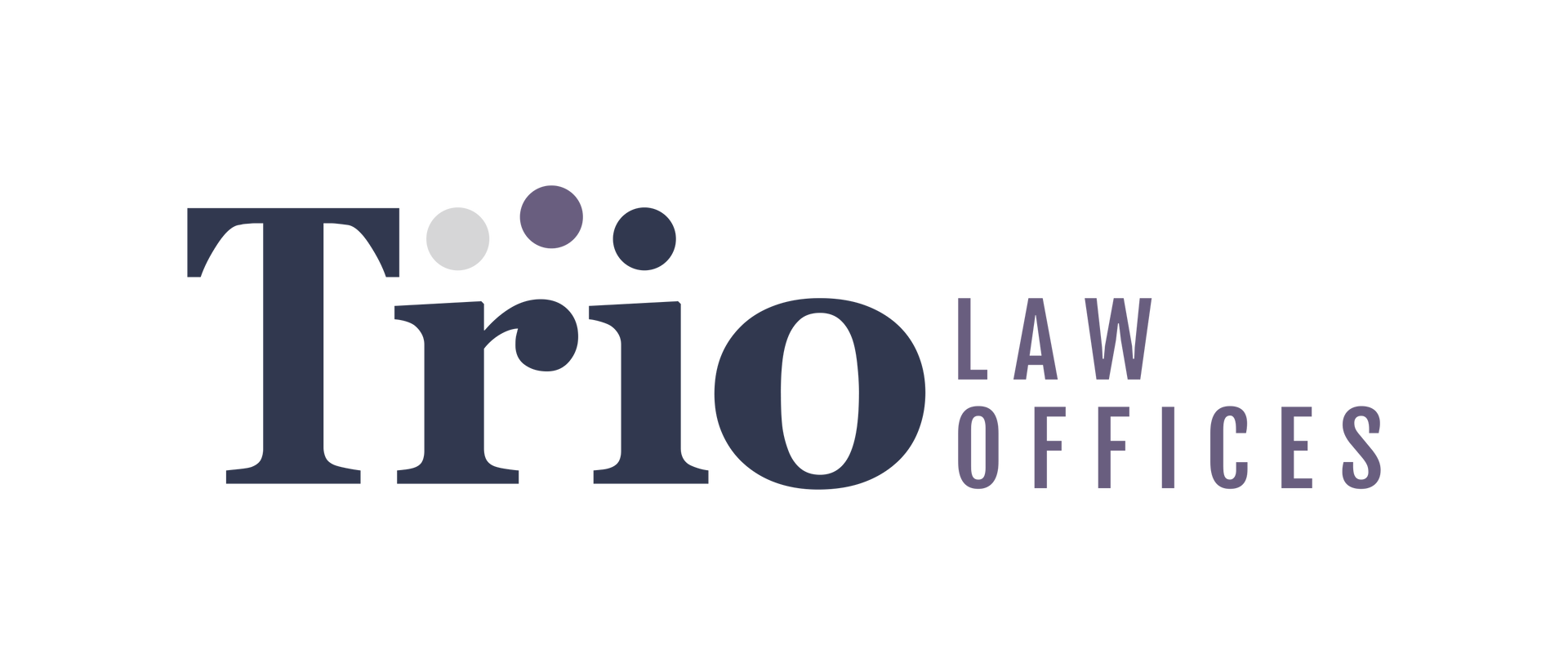 The logo for trio law offices is on a white background.