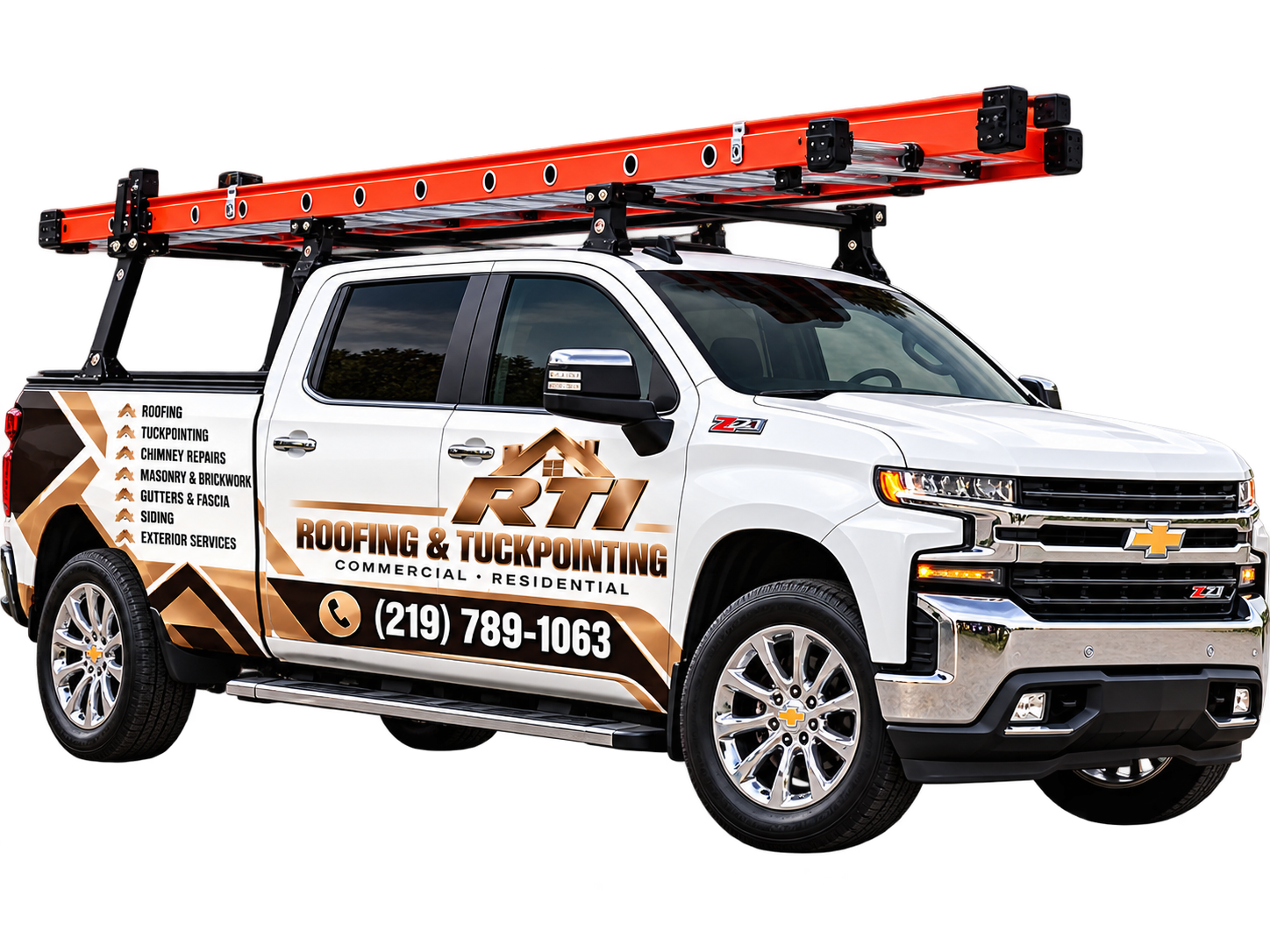 RTI Roofing and Tuckpointing service truck