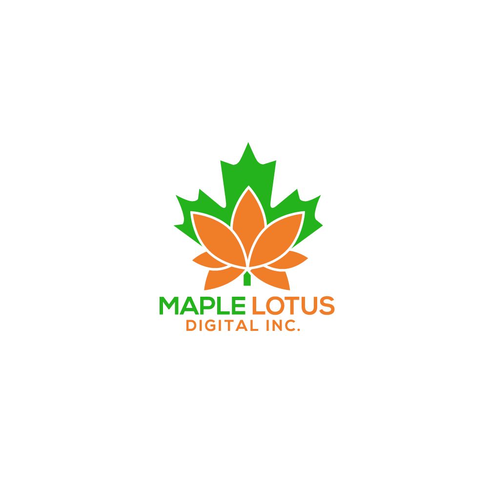 Logo: Green maple leaf outline over orange lotus flower with company name "Maple Lotus Digital Inc."