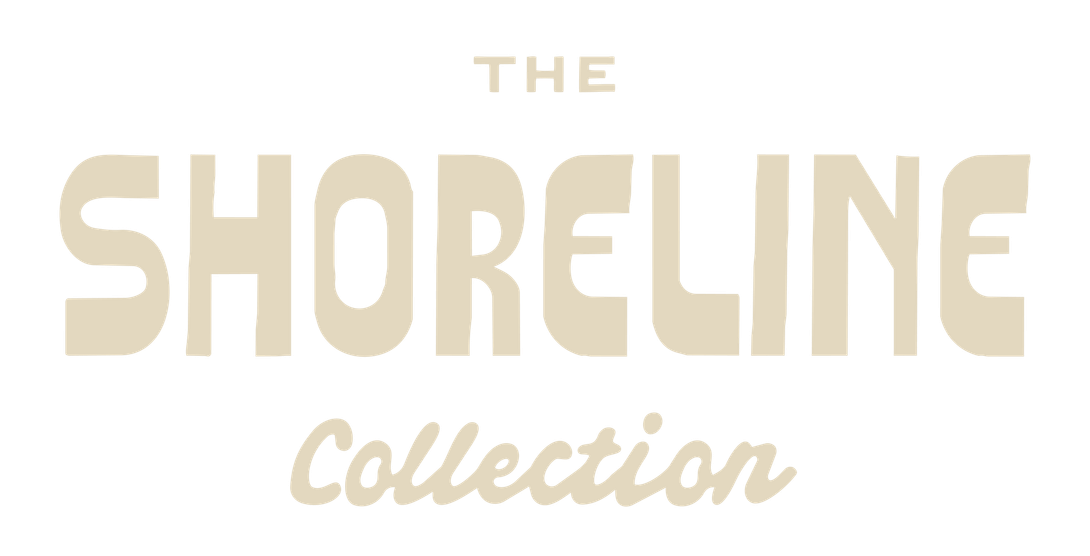 The Shoreline Collection logo in beige script on a white background