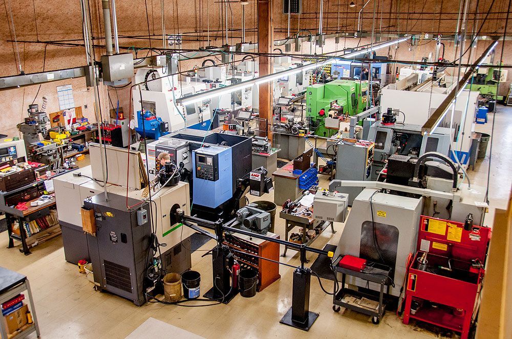A large factory filled with lots of machines and machinery.