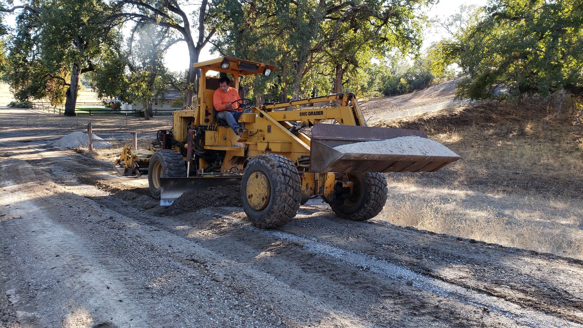 gravel road grading smoothing