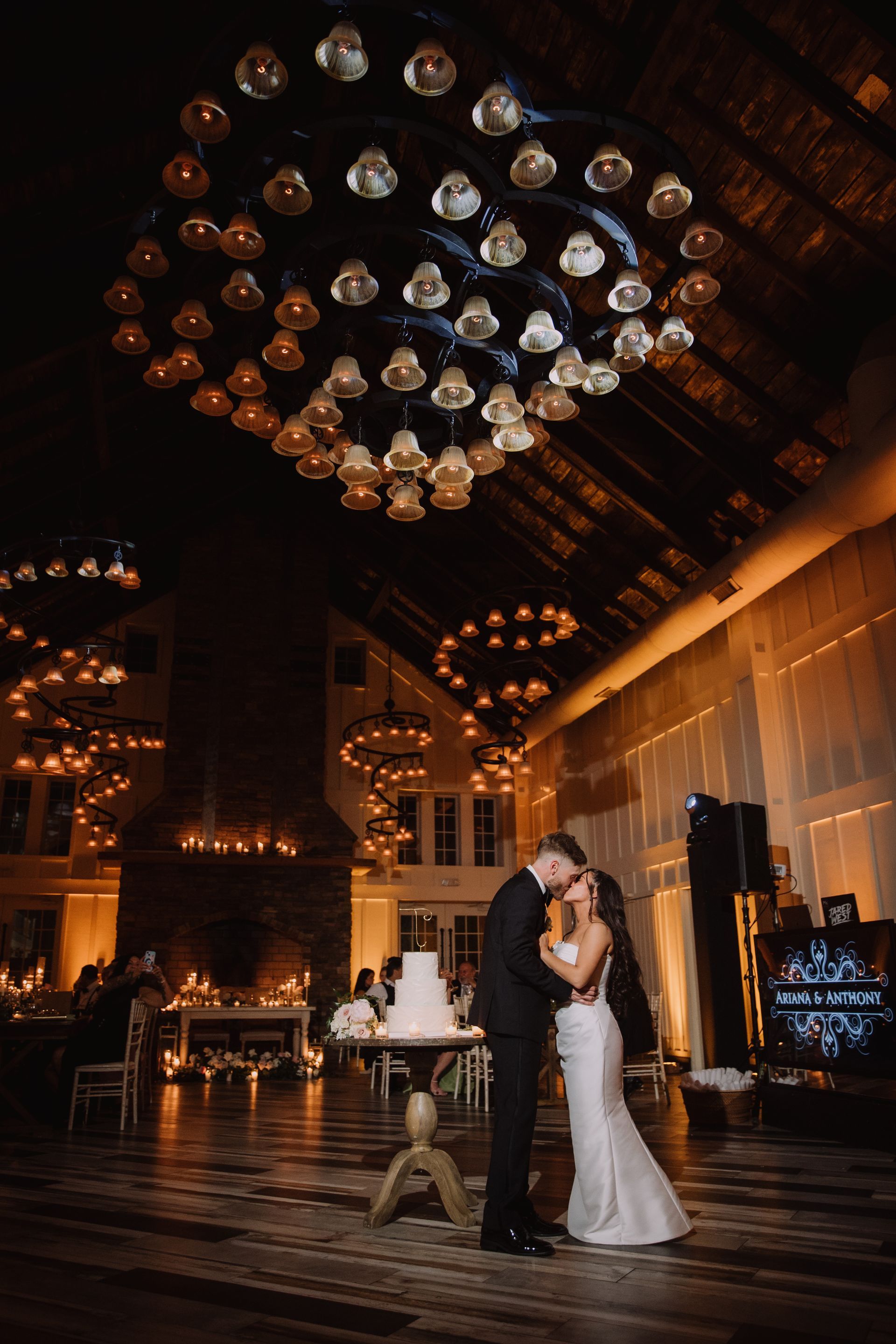 New Jersey wedding entertainment at The Ryland Inn Coach House with full room amber uplighting