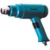Teal Makita heat gun with black accents, used for applying heat.