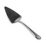 Cake server with a silver handle and a flat, black blade.