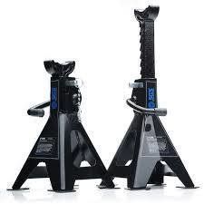 Two black jack stands on white background.
