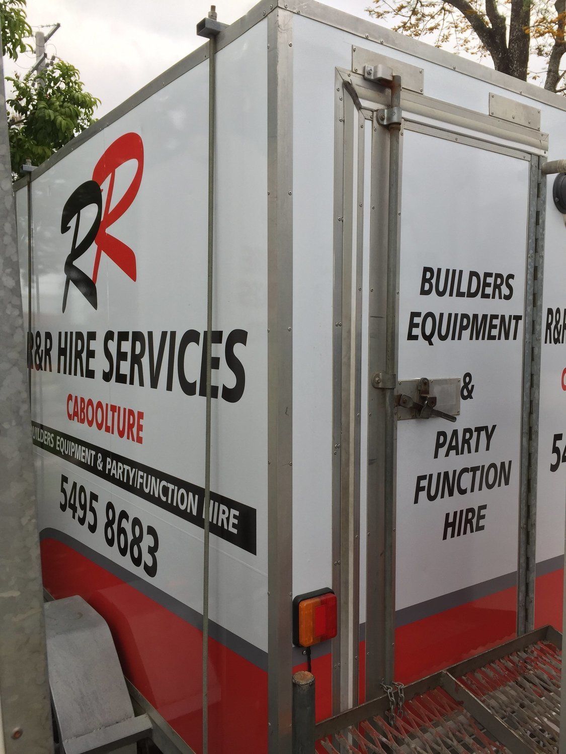 White trailer with 