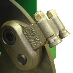 Close-up of a metal component labeled 