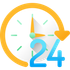 A clock with the number 24 on it