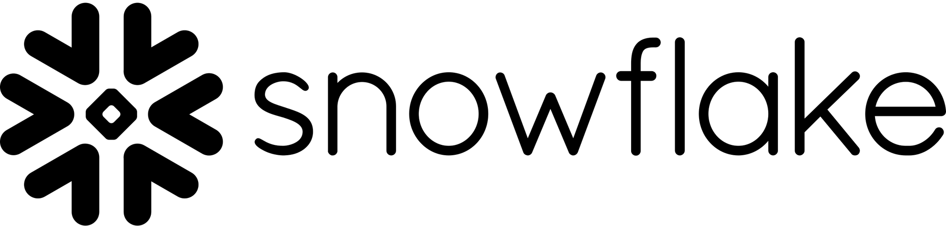 Snowflake logo with a stylized snowflake and the word 