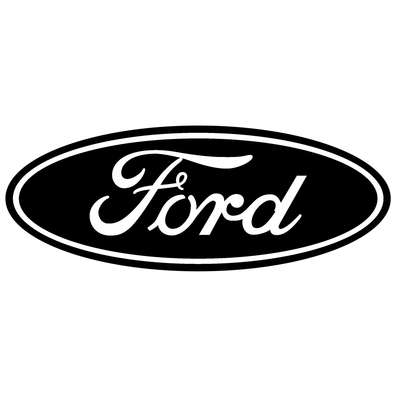 Ford logo: black oval with white 