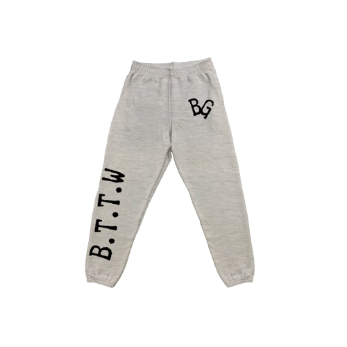 Gray sweatpants with black