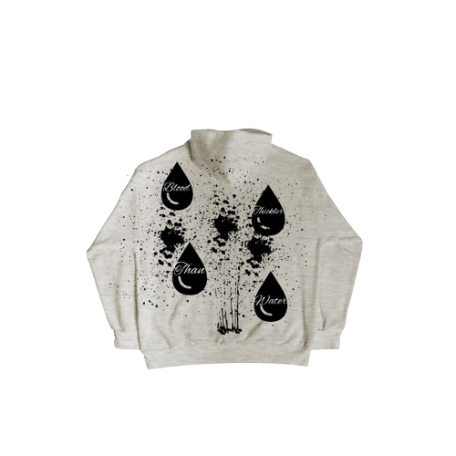 Light gray zip-up hoodie with 