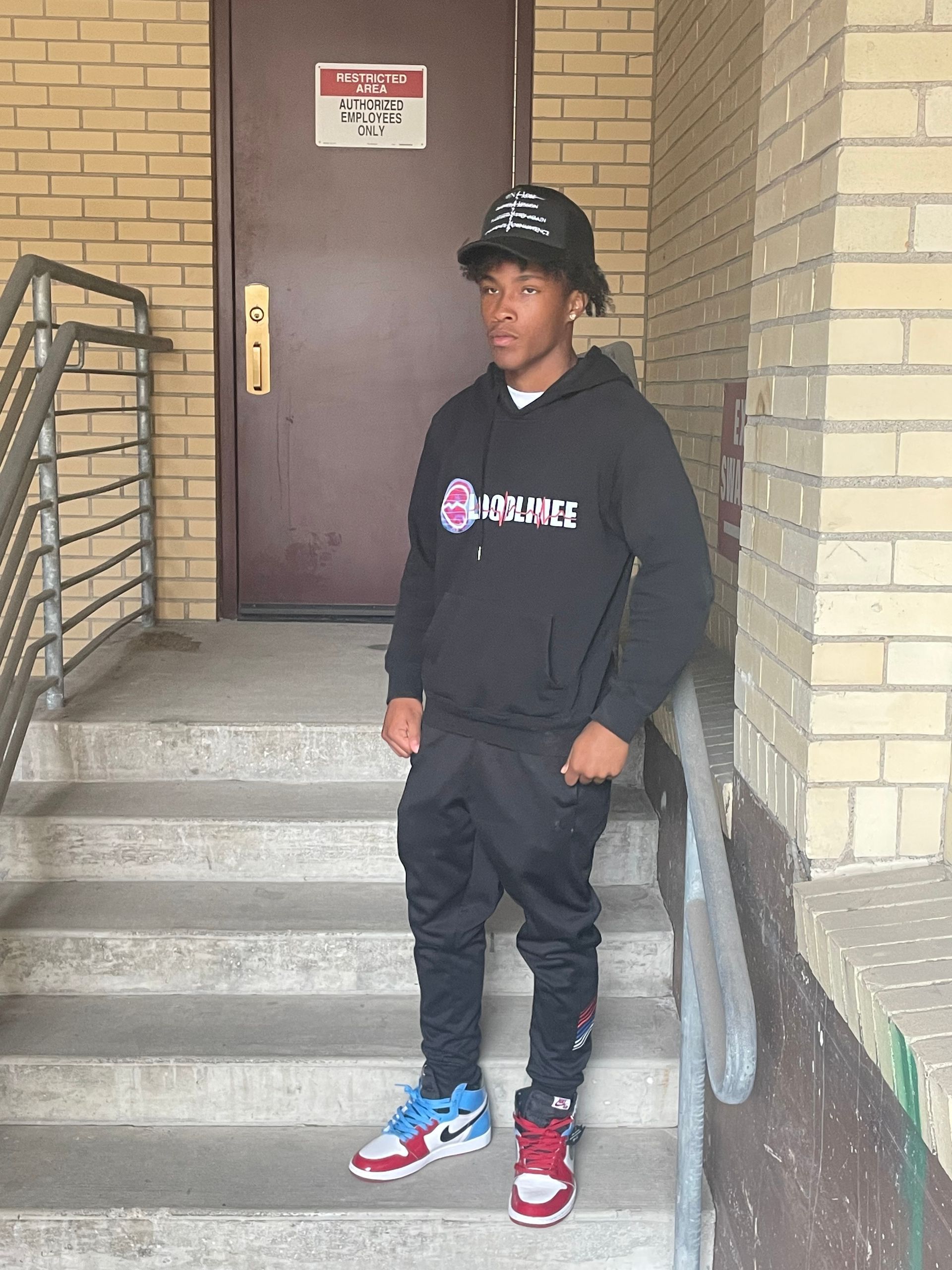 Black hoodie with 