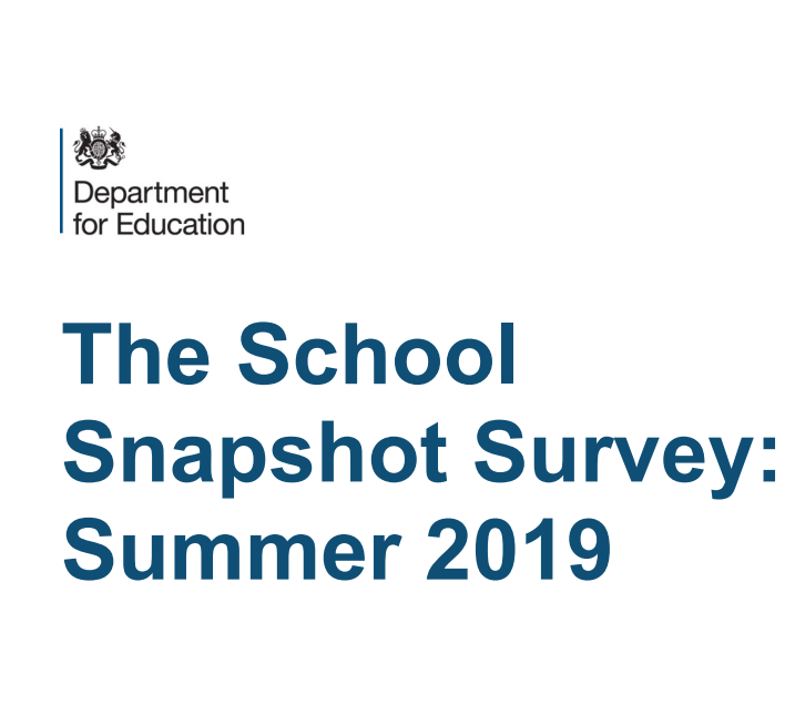 The department for education has released the school snapshot survey : summer 2019.