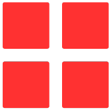 Four solid red squares arranged in a two-by-two grid.
