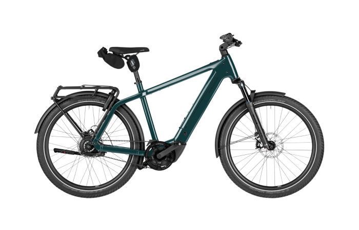 Op een witte achtergrond is een zwarte elektrische fiets van Giant afgebeeld.