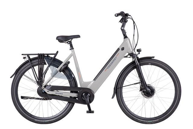 Een groene elektrische fiets van Kalkhoff met een zwarte motor op een witte achtergrond.