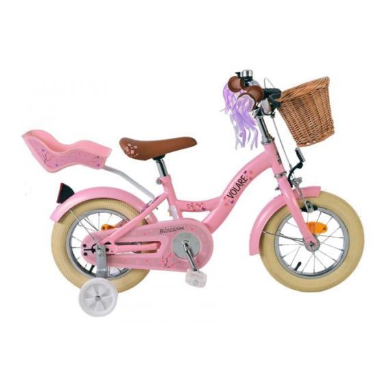 Een rode fiets van Alpine staat op een witte ondergrond.