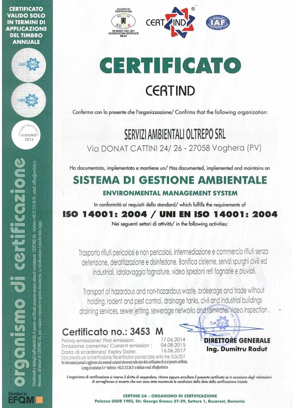 Certificazione Sistema di gestione ambientale