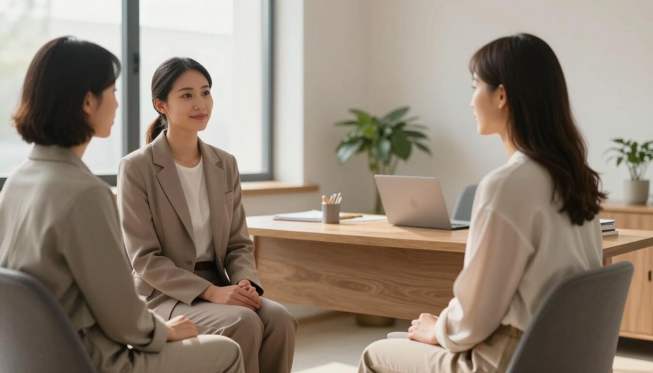Therapist and client in a professional consultation