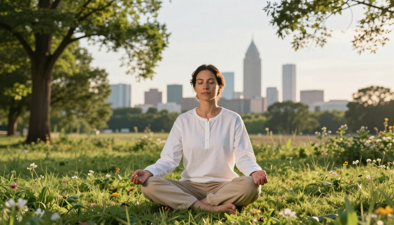 Peaceful Individual Meditating