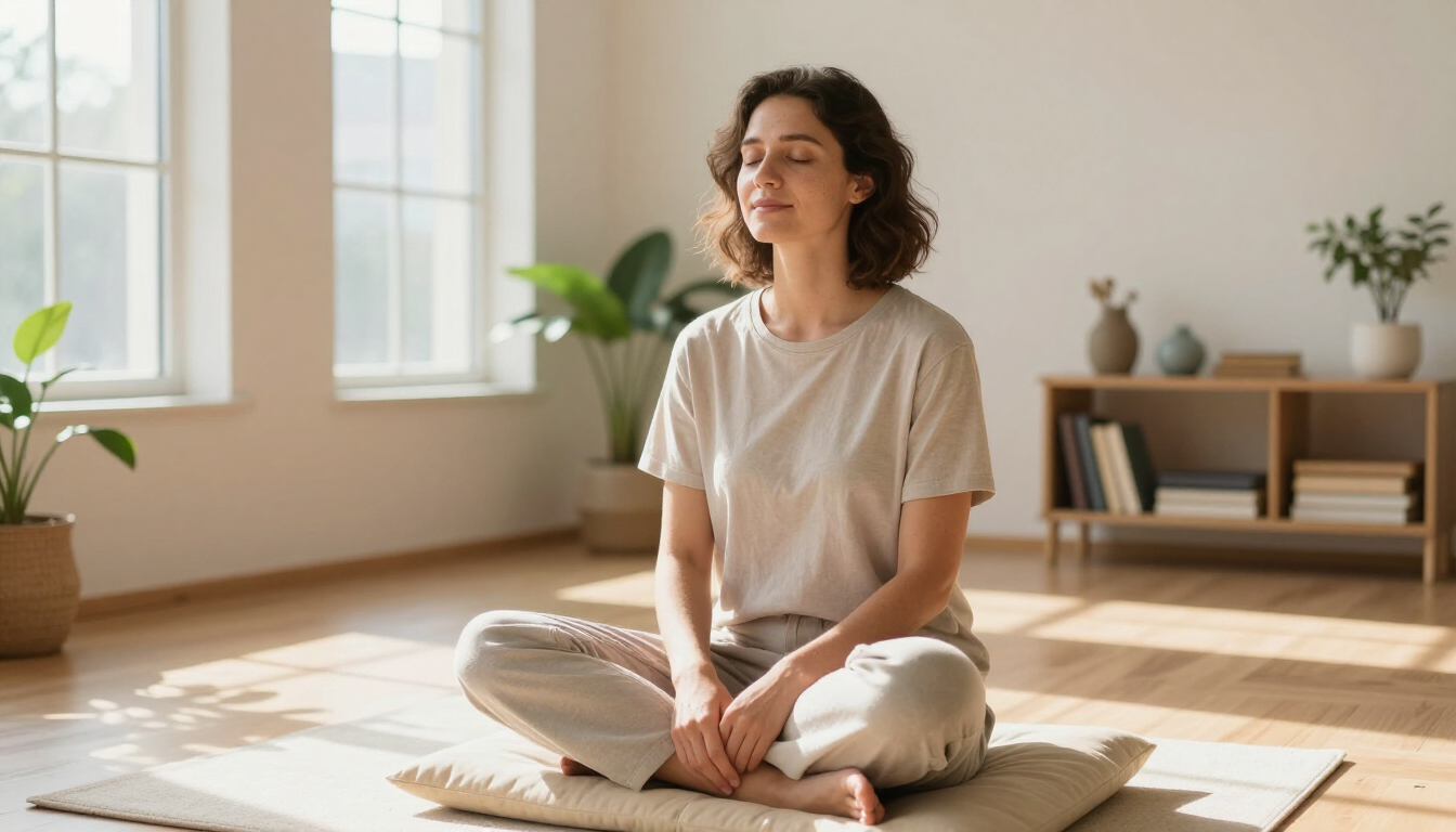 Person visualizing their best self during hypnosis