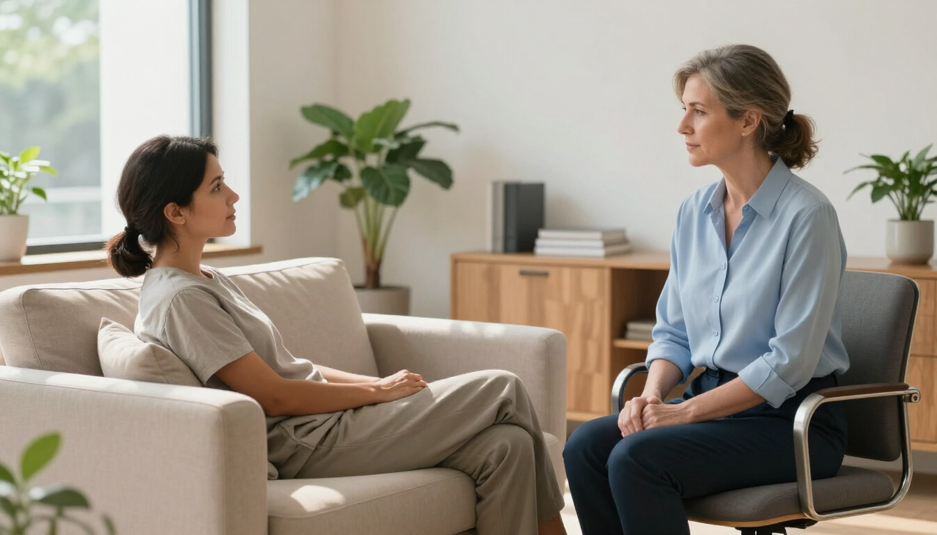Calm therapy room for stress relief hypnosis Atlanta