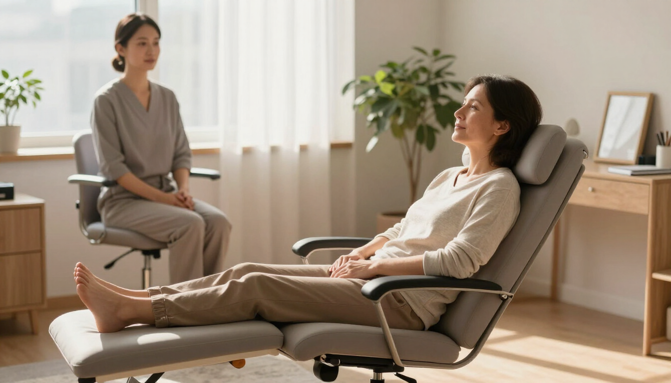 Hypnosis for confidence and speaking in a calm therapy setting