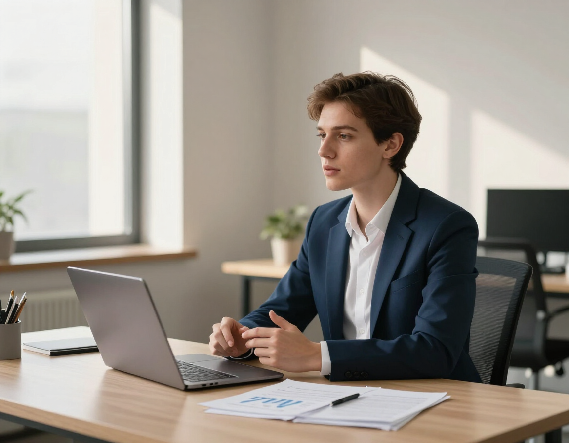 Professional practicing a confident presentation before a speaking event