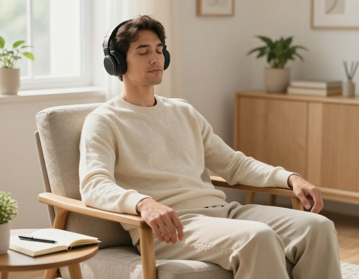 Guided relaxation and self-hypnosis practice at home