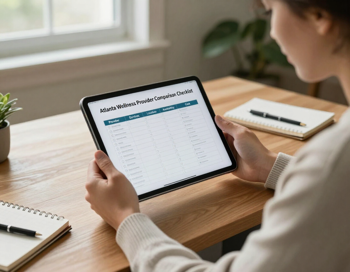 Person reviewing a hypnotherapy comparison checklist