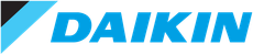 The daikin logo is blue and black on a white background.
