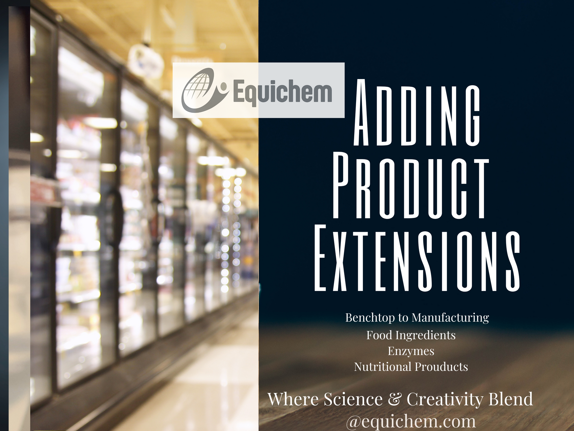 An advertisement for equichem adding product extensions