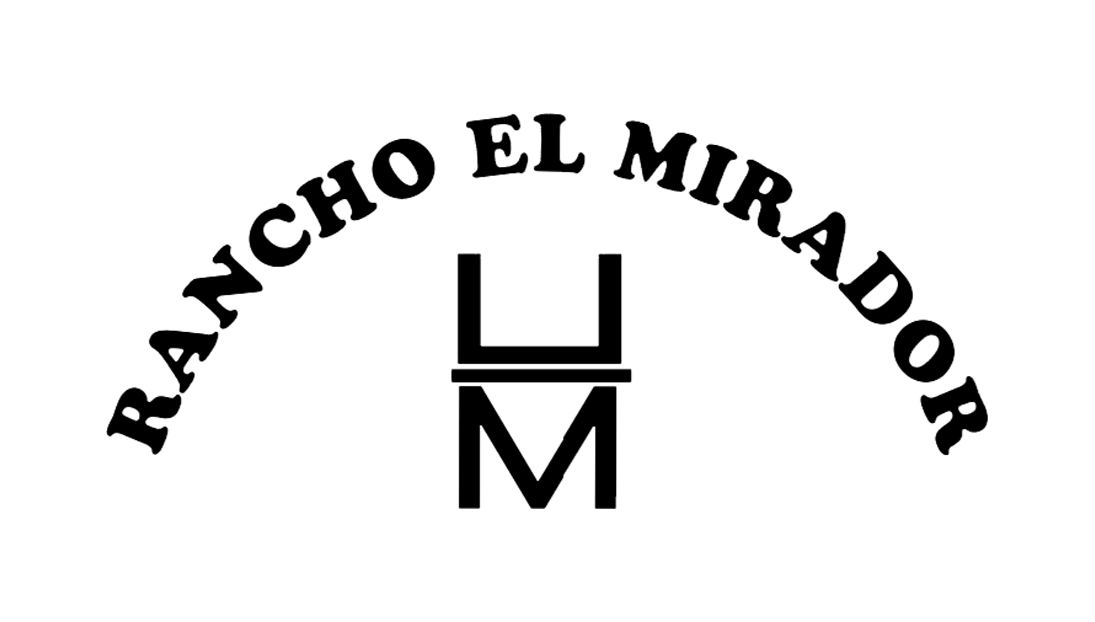 A black and white logo for rancho el mirador