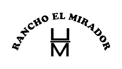 A black and white logo for rancho el mirador