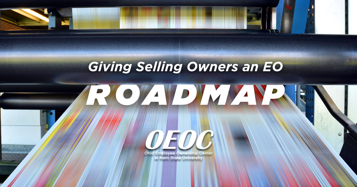 an image of a printing machine actively printing paper with text and the OEOC logo