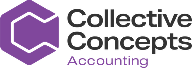 Purple and black Collective Concepts Accounting logo with stylized C icon
