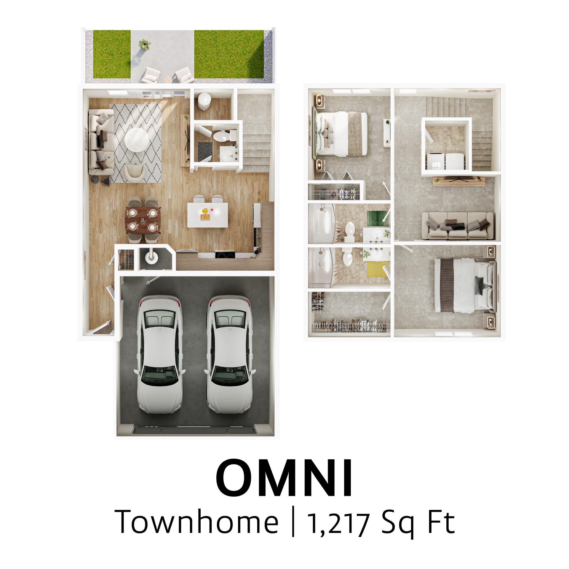 Omni floor plan with 1,217 square feet.