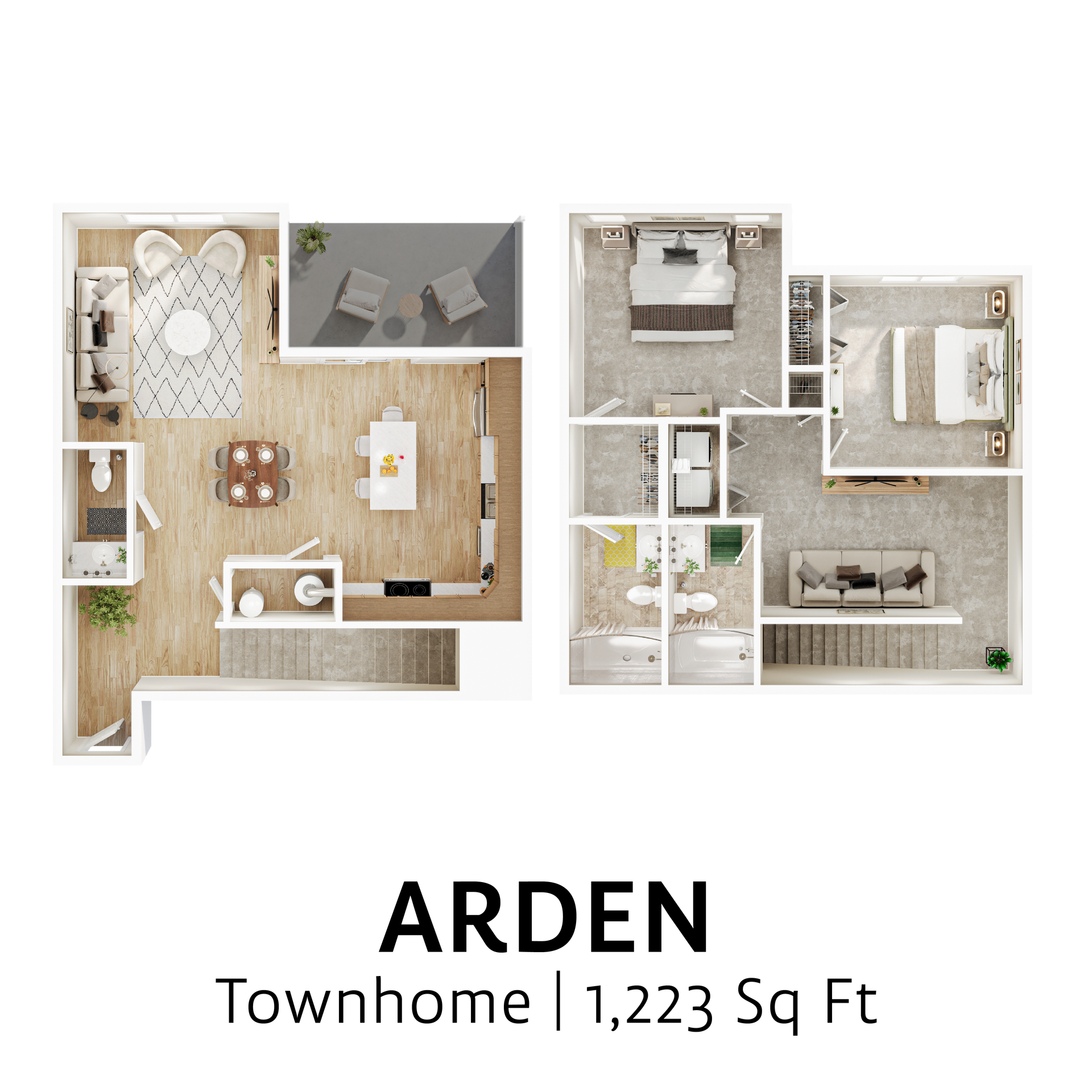 Arden floor plan with 1,223 square feet.