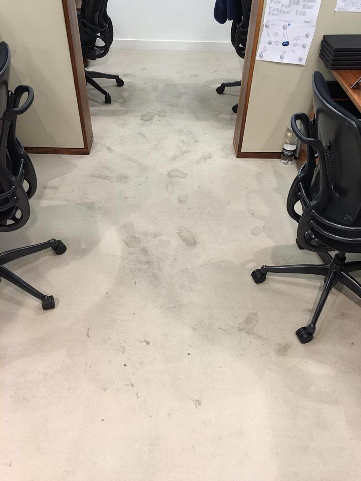 Commercial carpet cleaning in an office