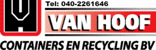 A logo for van hoof containers en recycling bv